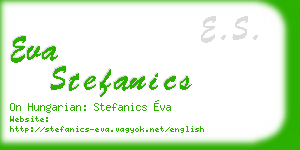 eva stefanics business card