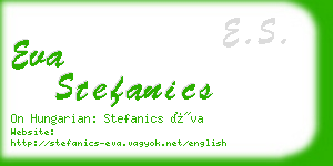 eva stefanics business card